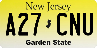 NJ license plate A27CNU