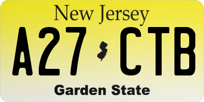 NJ license plate A27CTB