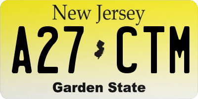 NJ license plate A27CTM