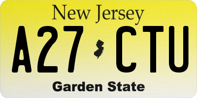 NJ license plate A27CTU