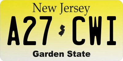 NJ license plate A27CWI