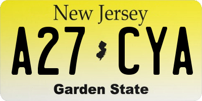 NJ license plate A27CYA