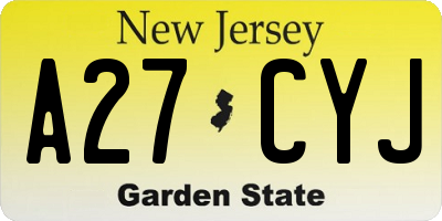 NJ license plate A27CYJ
