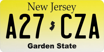 NJ license plate A27CZA