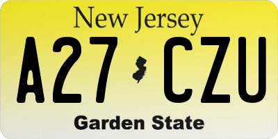 NJ license plate A27CZU