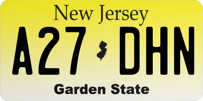 NJ license plate A27DHN