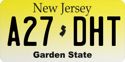 NJ license plate A27DHT