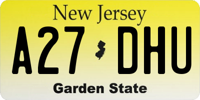 NJ license plate A27DHU