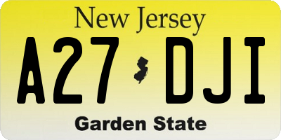NJ license plate A27DJI