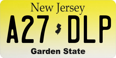 NJ license plate A27DLP