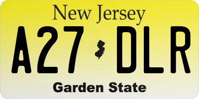 NJ license plate A27DLR