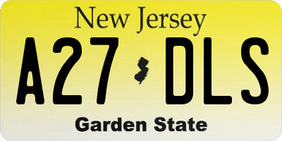 NJ license plate A27DLS