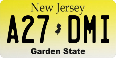 NJ license plate A27DMI