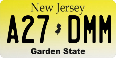 NJ license plate A27DMM