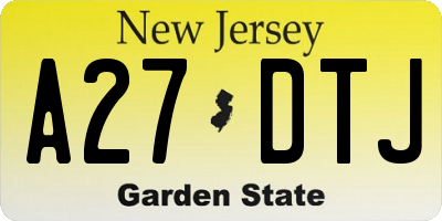 NJ license plate A27DTJ