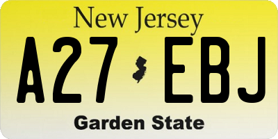 NJ license plate A27EBJ