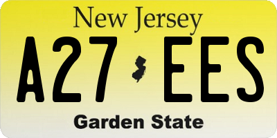 NJ license plate A27EES