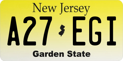 NJ license plate A27EGI