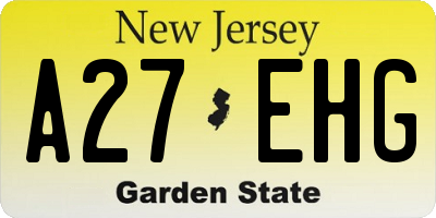 NJ license plate A27EHG