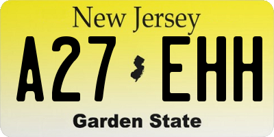 NJ license plate A27EHH