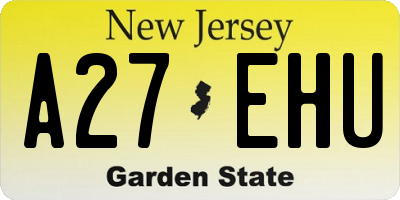 NJ license plate A27EHU