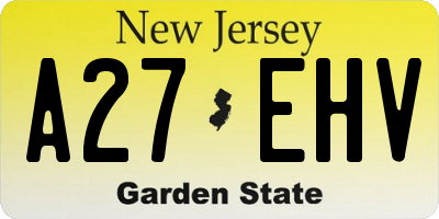 NJ license plate A27EHV