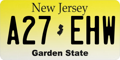 NJ license plate A27EHW