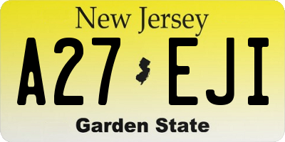 NJ license plate A27EJI