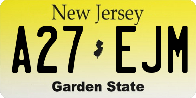 NJ license plate A27EJM