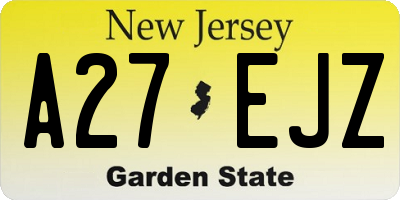 NJ license plate A27EJZ