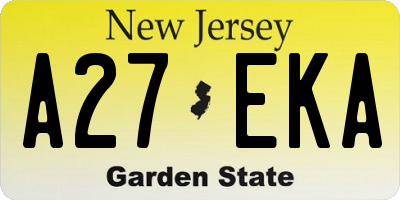 NJ license plate A27EKA