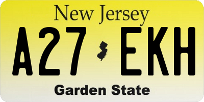 NJ license plate A27EKH