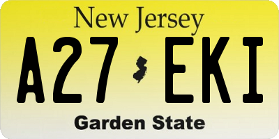 NJ license plate A27EKI
