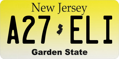 NJ license plate A27ELI