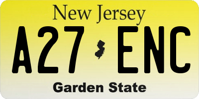 NJ license plate A27ENC