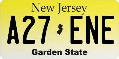 NJ license plate A27ENE