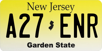 NJ license plate A27ENR