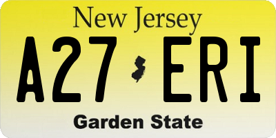 NJ license plate A27ERI