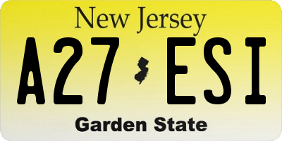NJ license plate A27ESI