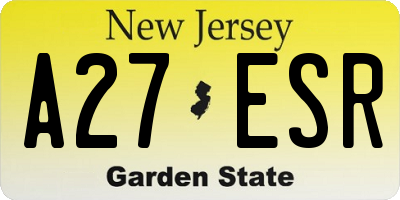 NJ license plate A27ESR