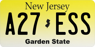 NJ license plate A27ESS