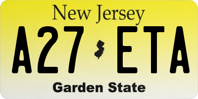 NJ license plate A27ETA