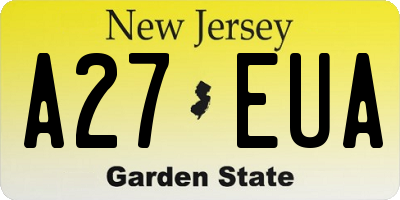 NJ license plate A27EUA