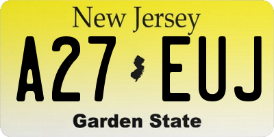 NJ license plate A27EUJ