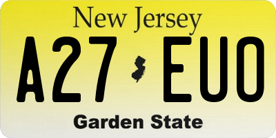 NJ license plate A27EUO