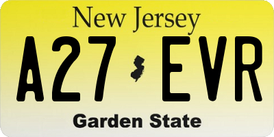 NJ license plate A27EVR