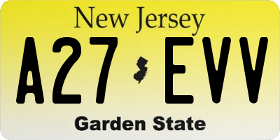 NJ license plate A27EVV