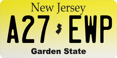 NJ license plate A27EWP