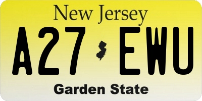 NJ license plate A27EWU