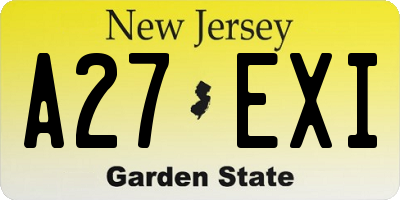 NJ license plate A27EXI